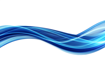 Abstract Blue Wave Flowing Across Background light isolated on a transparent background