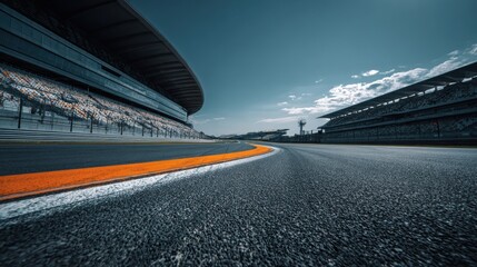 Elegant photo of race Track Under Blue Sky.