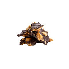 Fototapeta premium Delicious Dark Chocolate Peanut Brittle Pieces - Gourmet Candy Snack