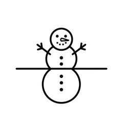 Simple snowman icon winter black