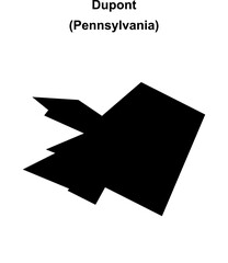 Dupont (Pennsylvania) blank outline map