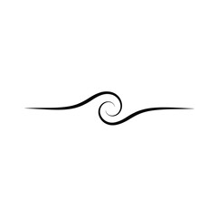 Black Swirl Flourish Divider white