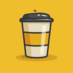 Coffee Cup Vector Illustrations – Minimal Coffee Mug, Takeaway Cup, Cute Cartoon Coffee, Flat Design, White Background