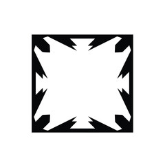 Sharp black geometric frame white