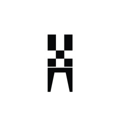 Black checkerboard face with legs white