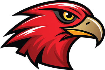 Bold red tailed hawk head mascot logo vector illustration scalable art vector