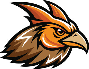 Obraz premium Bold outline ruffed grouse head mascot logo vector graphic illustration vector