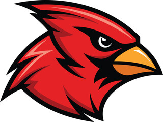 Obraz premium Bold scarlet tanager head mascot logo vector illustration scalable art vector