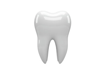 Isolated Healthy White Human Tooth with Roots and Gum Line