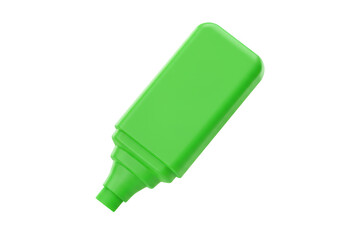 Isolated 3D Render of Green Highlighter Pen on White Background