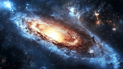 Fototapeta premium Radiant galactic energy glowing across vast universe high resolution picture