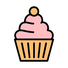 cupcake flat icon color vector on white background
Vector color flat icon on white background