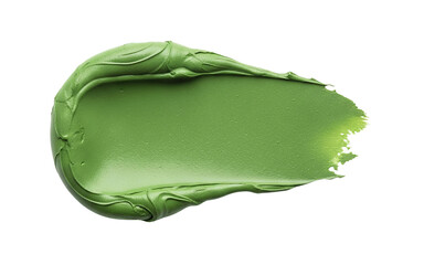 Olive green cosmetic clay mask smear