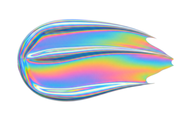 Iridescent holographic cosmetic cream smear texture