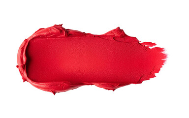 Matte red lipstick swatch or smear
