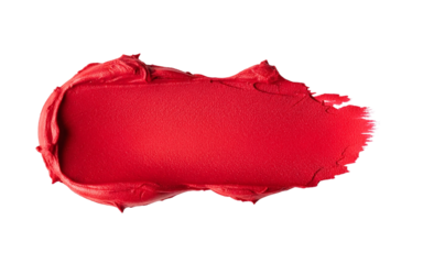 Matte red lipstick swatch or smear