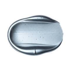 Silver metallic cosmetic cream smear texture