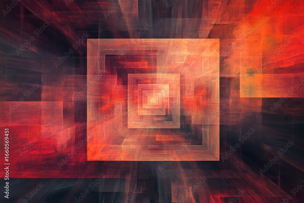 Poster endless fractal patterns: a modern high-tech exploration of geometric art and imagination in vibrant