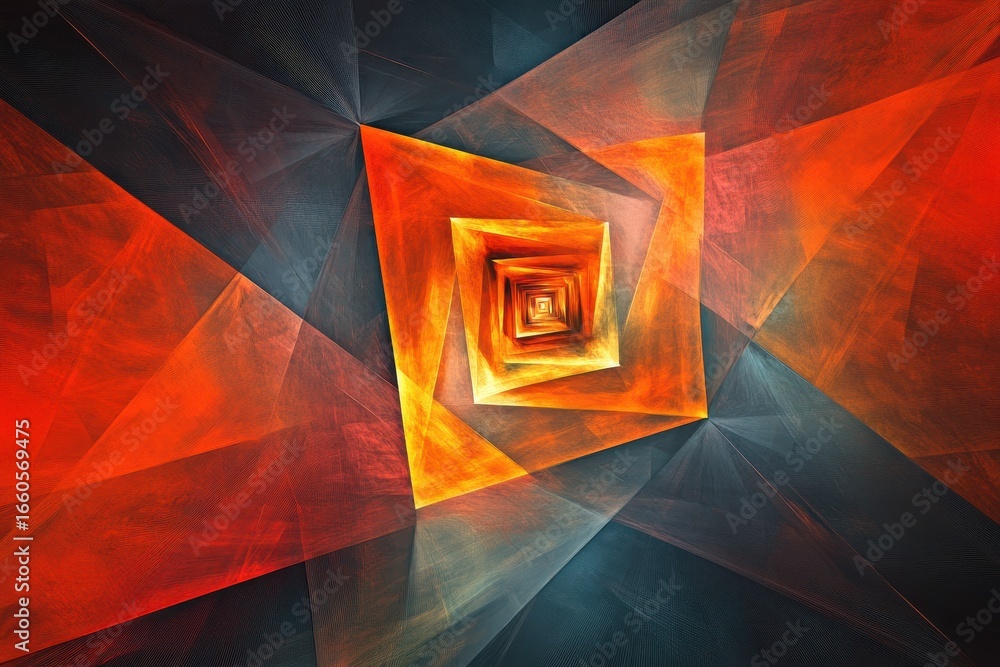 Poster endless fractal design: a modern exploration of mathematical art with a spectrum of colors and abstr