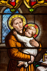 Saint Anthony of Padua holding baby Jesus