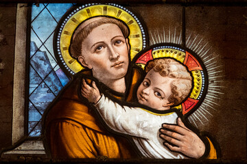 Saint Anthony of Padua holding baby Jesus