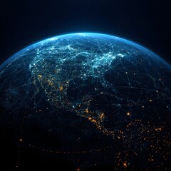 Obraz premium Earth with Sun and Moon in Space