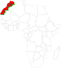Vintage Morocco Map Flag Graphic – Moroccan Flag Design PNG Illustration
