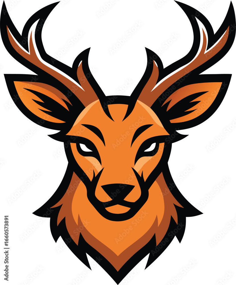 Aufkleber bold outline deer head mascot vector graphic for versatile branding and design applications vector