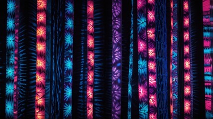 Shibori Tie-Dye Fabric Background from Japan in Modern Neon Style