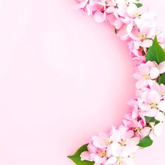 Delicate pink blossoms in a circle