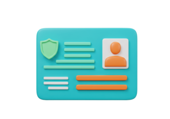 Isolated 3D Secure Identification Card with Photo and Personal Data