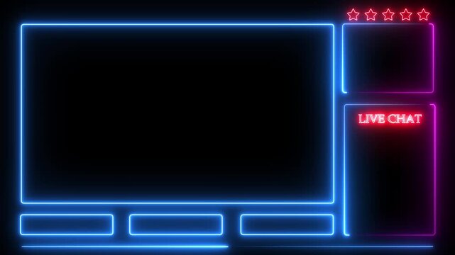 Enhance your live streams with this animated neon intermission overlay! Features a looping facecam, chat display, and stylish HUD elements, including frame borders and viewfinder animation.