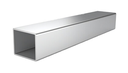 Square metal tube on transparent background representing industry and construction