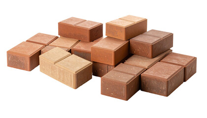 Paving stones forming a stack on transparent background