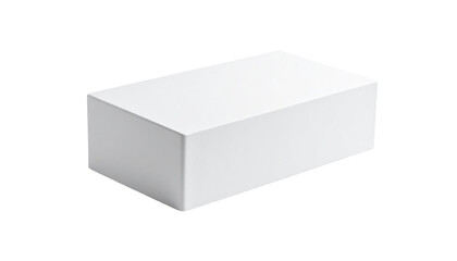 White rectangular box on transparent background floating in the air