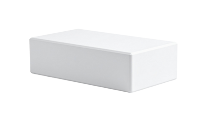 White rectangular cuboid on transparent background representing modern minimalism