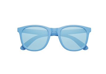 Isolated Stylish Light Blue Frame Sunglasses with Translucent Lenses