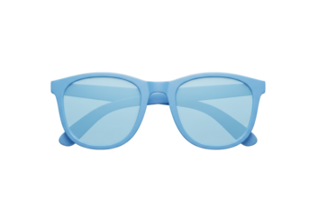 Isolated Stylish Light Blue Frame Sunglasses with Translucent Lenses
