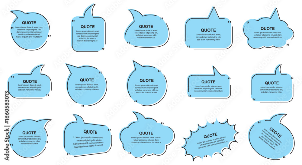 Poster chatting box, message box icon. quotation marks. yellow quotes icons set. quote vector bubbles for t