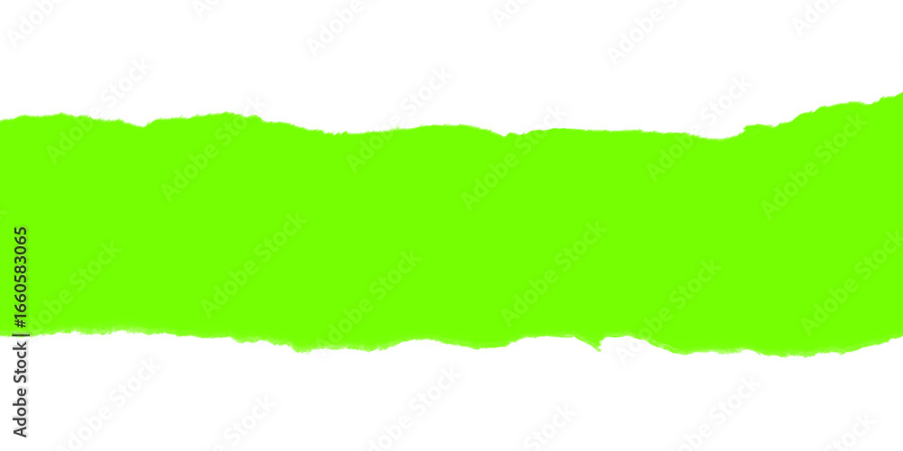 Poster a bright green horizontal stripe with rough edges against a black background in a simple graphic des