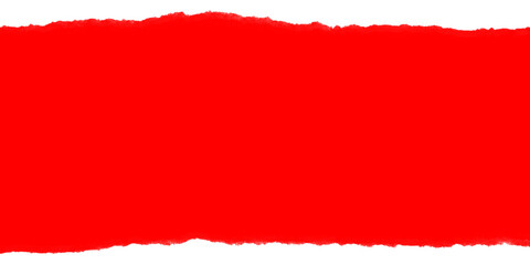 A vivid red rectangle dominates the frame against a dark background with uneven edges at the top and bottom