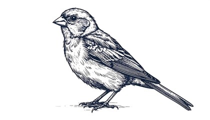 Detailed illustration of a small bird