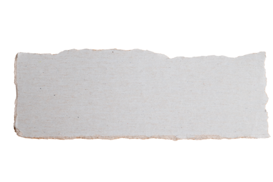 Single torn paper piece on transparent background
