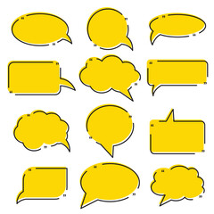 Obraz premium Quote text in speech bubble. Quote box icon. Blank template quote text info design boxes quotation bubble blog quotes symbols.
