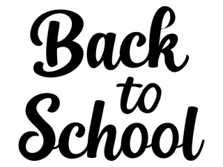 Stylized lettering of the phrase Back to School in a bold cursive font. Perfect for educational campaigns, school advertisements, and seasonal learning-themed designs