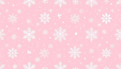 Pink background with white snowflakes