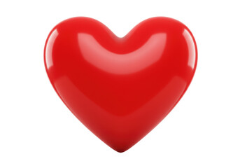 Isolated Classic Red Heart Icon, Expressing Love and Affection