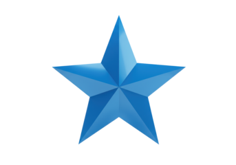 Isolated Blue Five-Point Star Icon, Symbolizing Excellence and Quality
