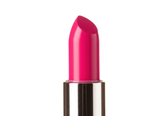 Isolated Bright Pink Lipstick, Representing Beauty and Cosmetics