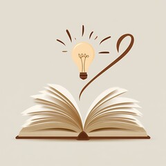 Creative Concept of Open Book With Light Bulb Icon